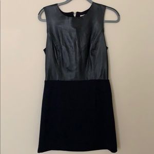 Michael Kors faux leather black mini dress